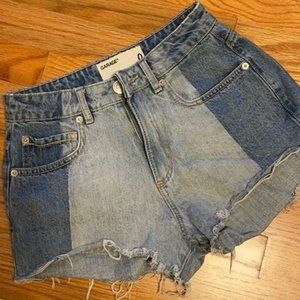 Distressed Festival Denim Jean Shorts